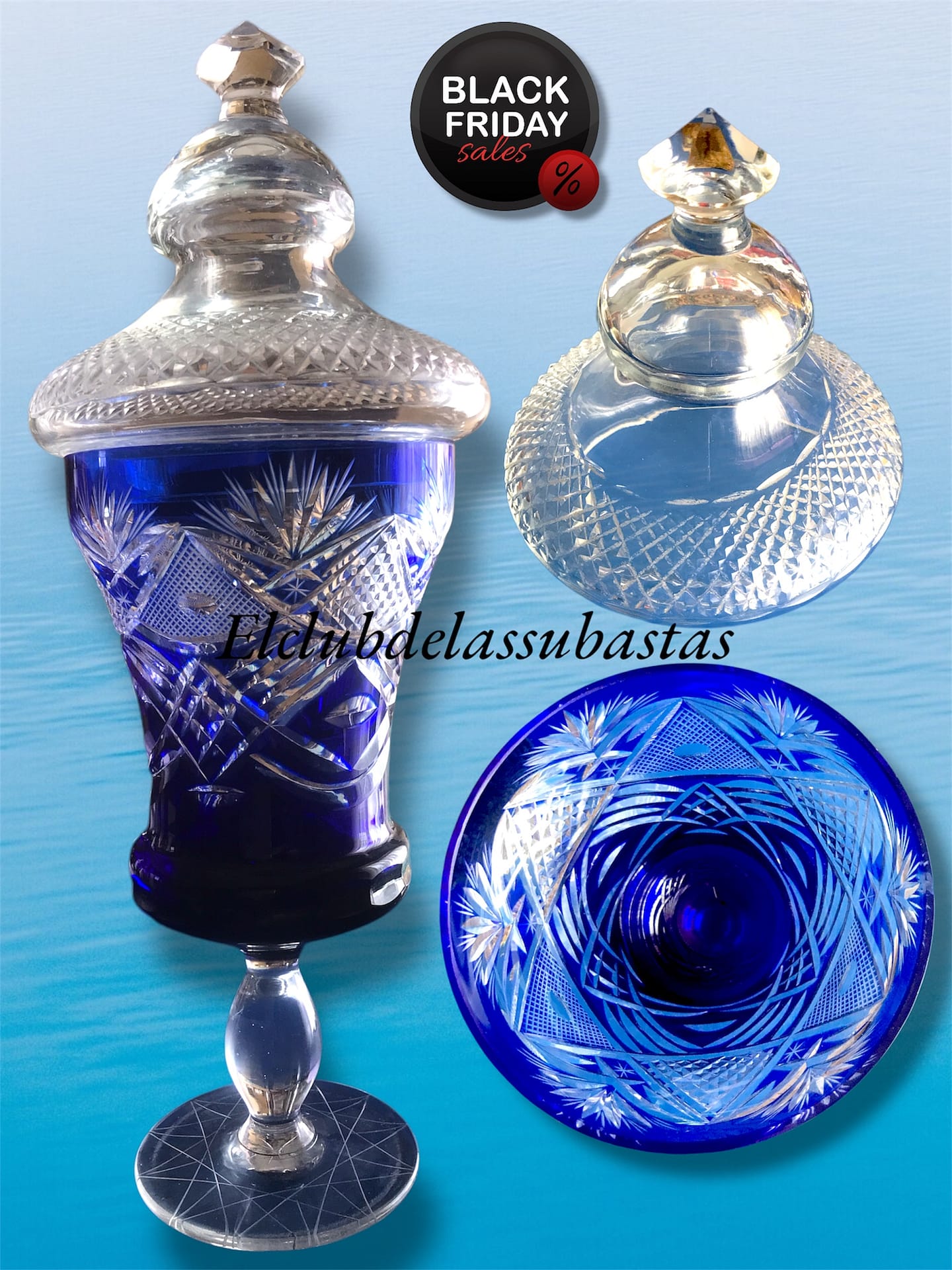 Potiche en cristal checoslovaco grande