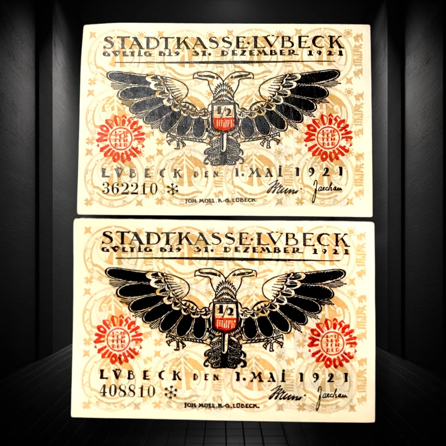 Moneda de 50 pfennig de 1921. Águila